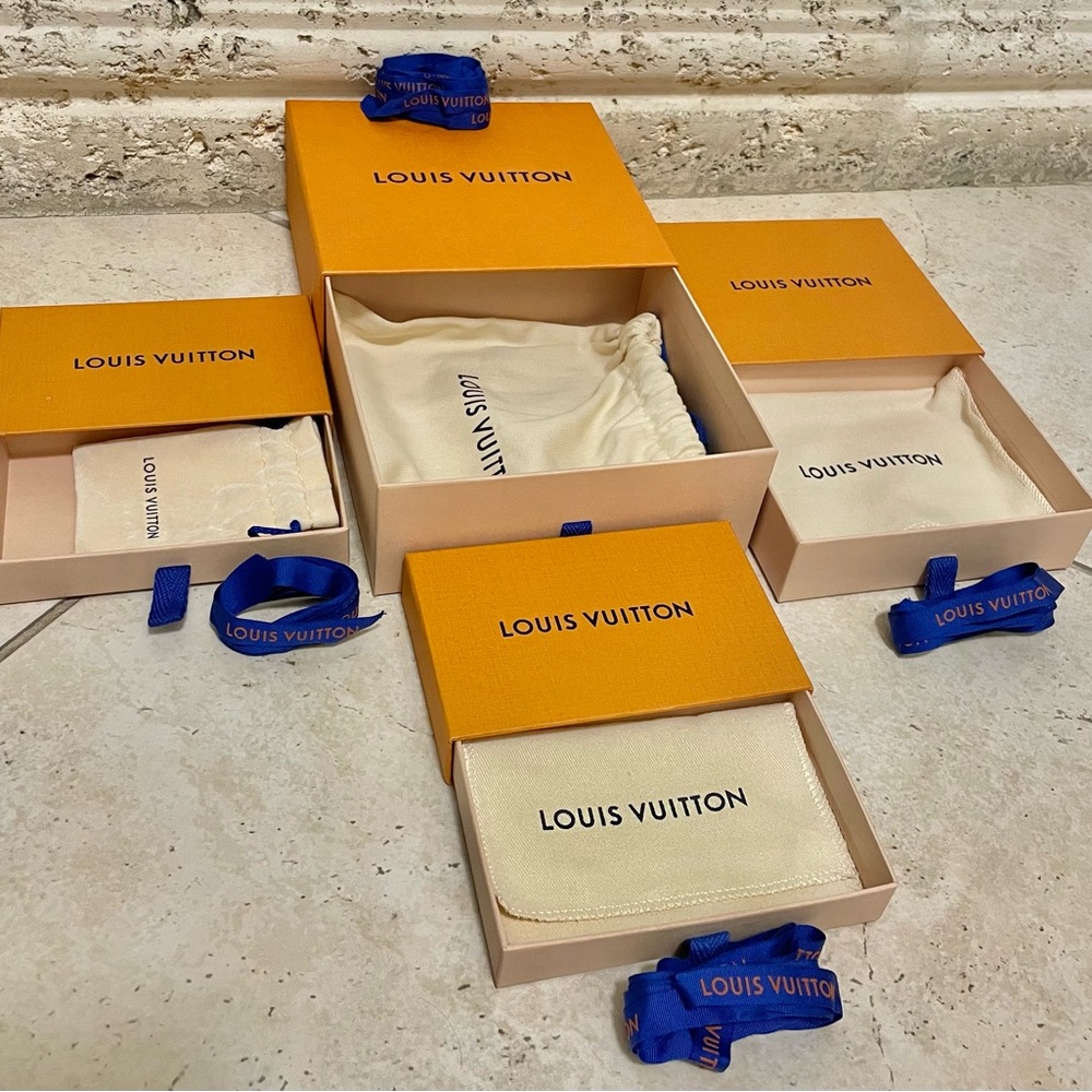 Louis Vuitton boxes, dust bags / pouches, and ribbon bundle!